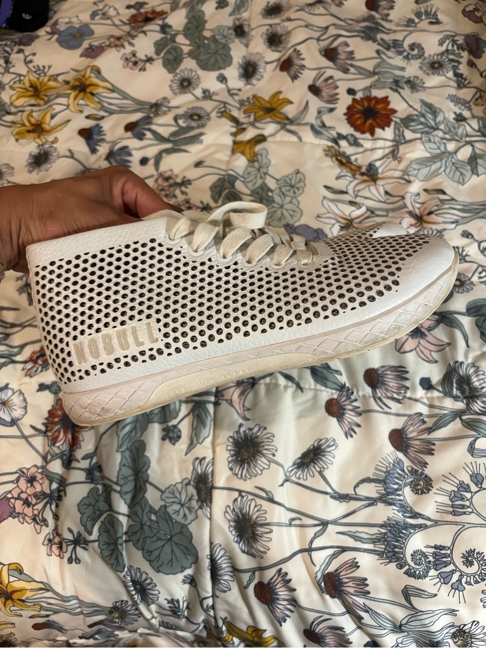 NOBULL Women's Perforated High-Top Sneaker in Off-White